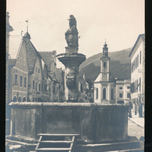 AK aus Weyer an der Enns Marktplatz mit Bilberbrunnen Oberösterreich (1375)