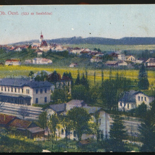 AK aus Frankenmarkt mit Bahnhof Oberösterreich (1415)