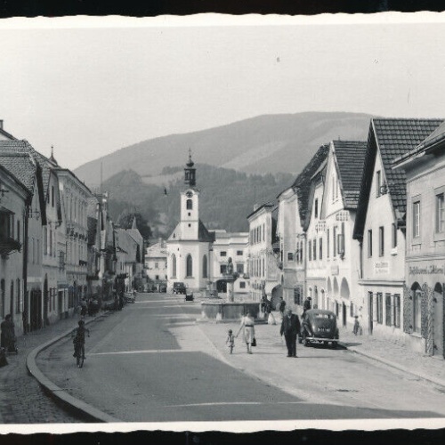 AK aus Weyer an der Enns Strassenansicht mit Oldtimer Oberösterreich (1399)