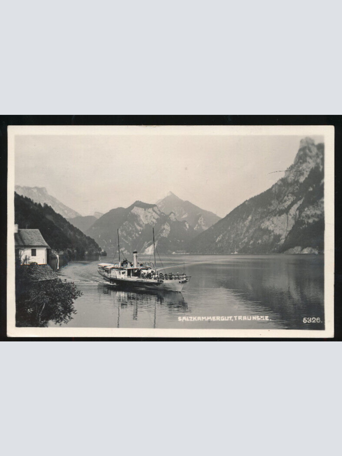 AK vom Traunsee mit Dampfer Oberösterreich (1696)