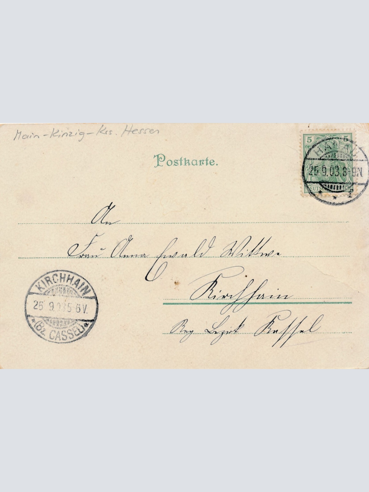 Litho-Karte, Gruss aus Hanau, Hessen (S54)