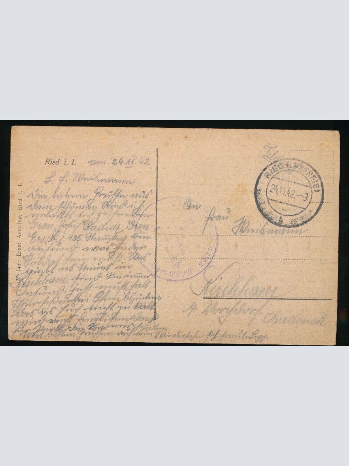 AK aus Ried im innkreis Straßenansicht Oberösterreich (1722)