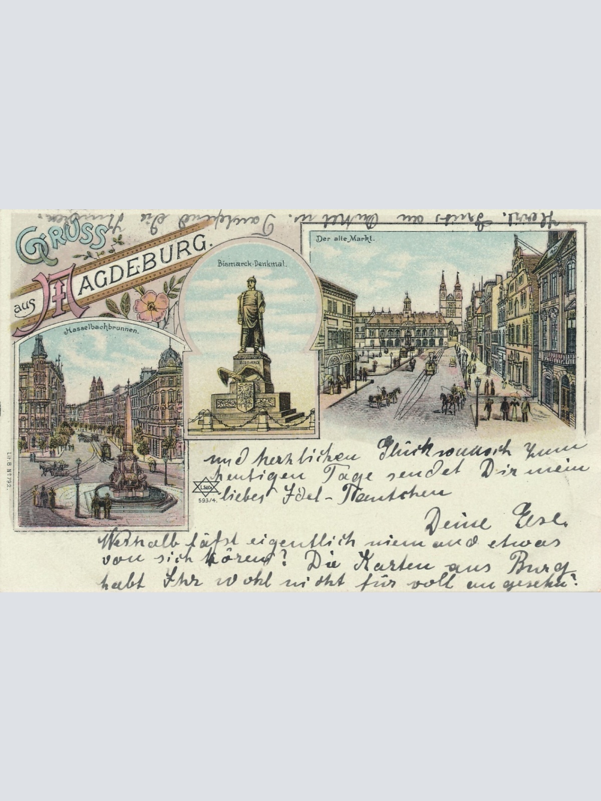 Litho-Karte, Gruss aus Magdeburg, Sachsen Anhalt(S47)