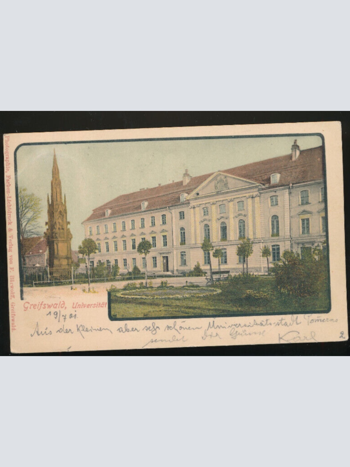 AK aus Greifswald Universität Mecklenburg - Vorpommern (1626)