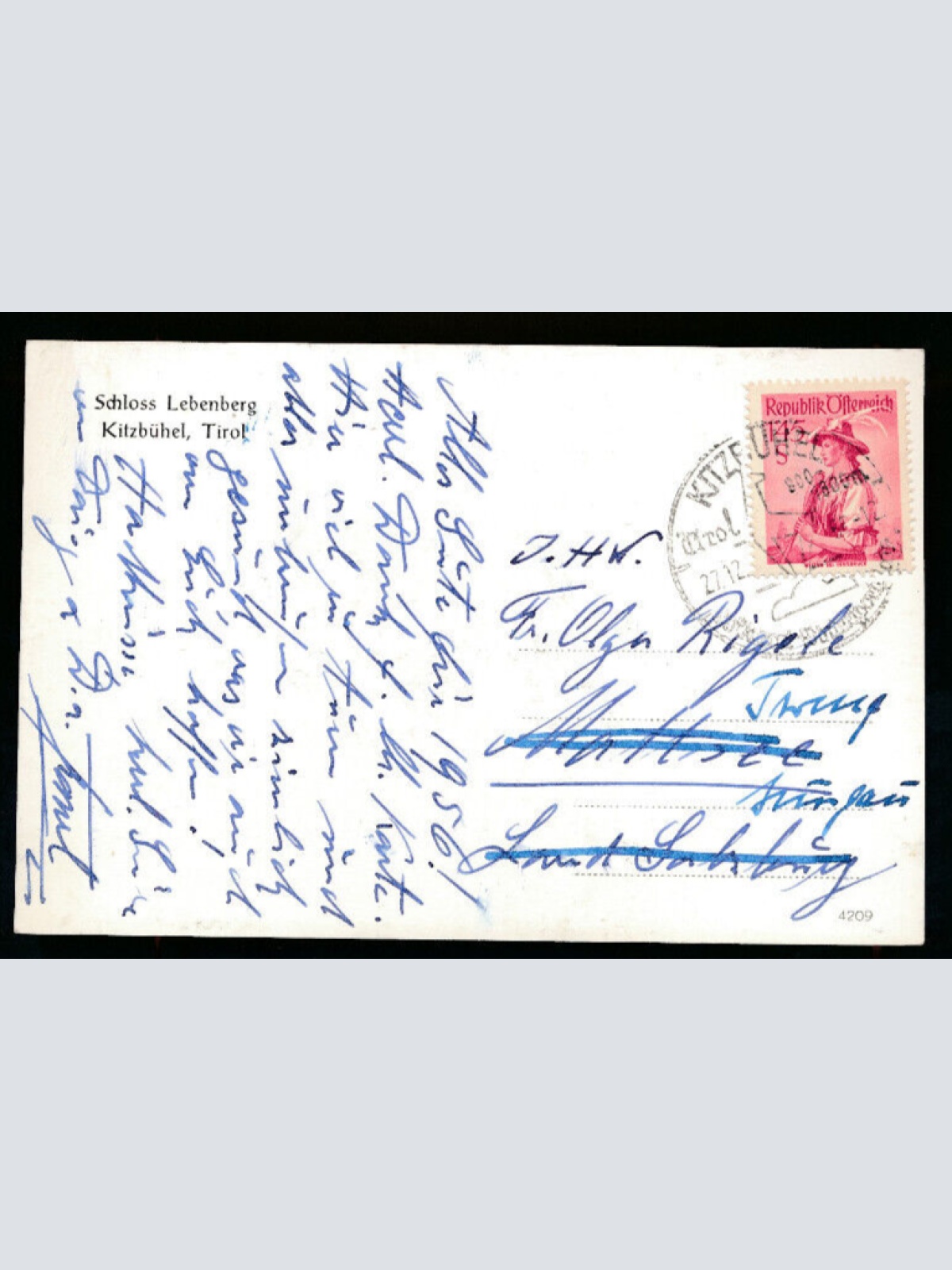 AK aus Kitzbühel Schloss Lebenberg Winterkarte Tirol (1192)