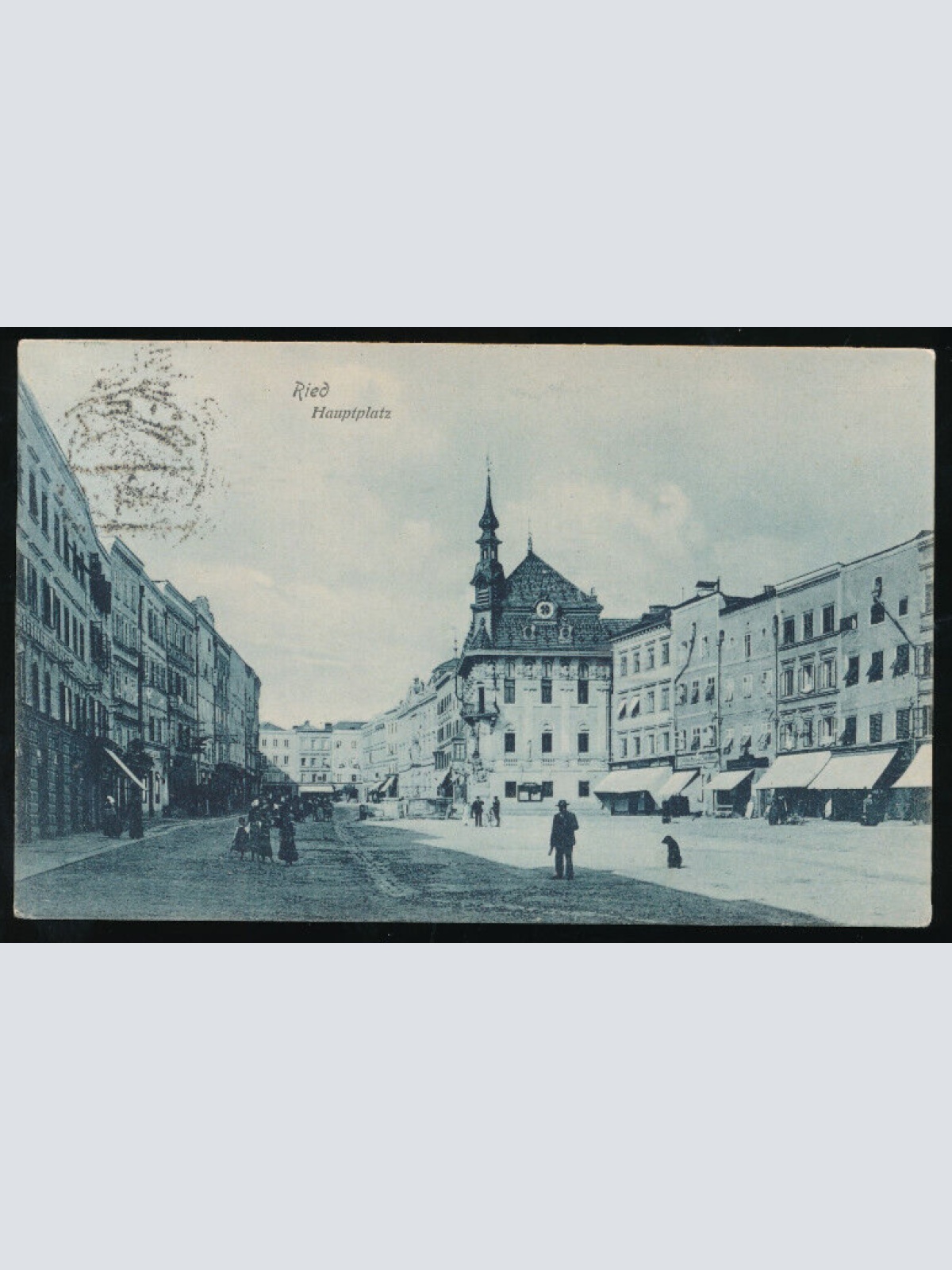 AK aus Ried Hauptplatz Oberösterreich (1937)