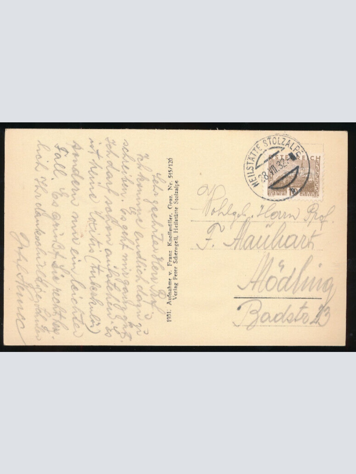 AK Heilstätte Stolzalpe Sonnenheilstätte Steiermark (1855)