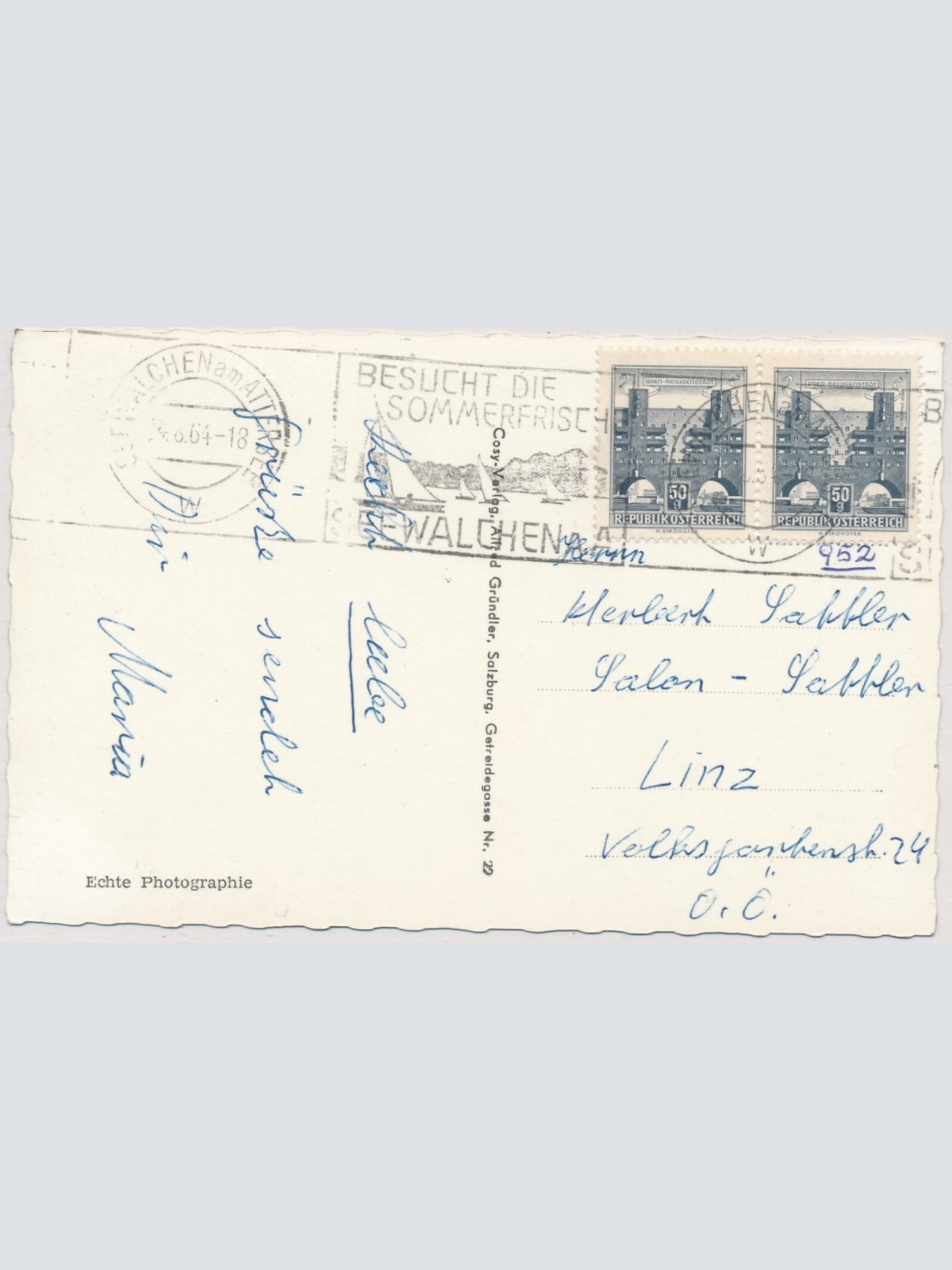 AK, Grüße aus Seewalchen, Attersee - Salzkammergut, Oberösterreich (S112)