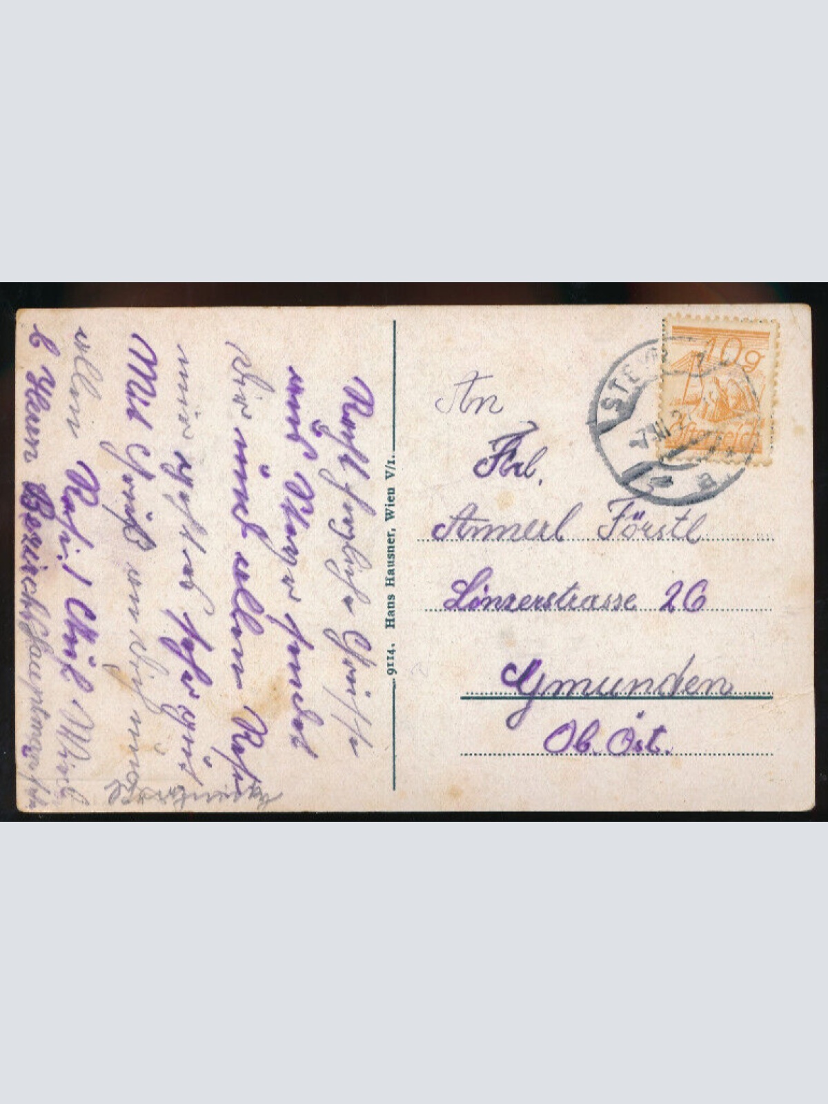 AK gruss aus Steyr Oberösterreich (1956)