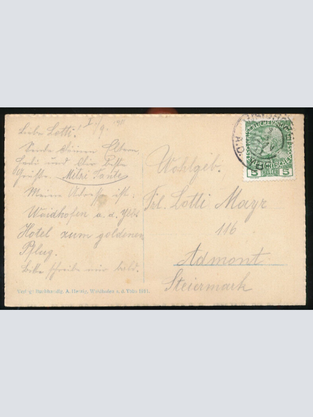 AK aus Waidhofen a. d. Ybbs Niederösterreich (1311)