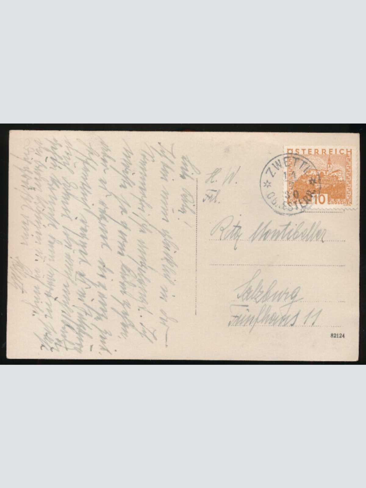 AK aus Zwettl Straßenansicht Oberösterreich (1906)