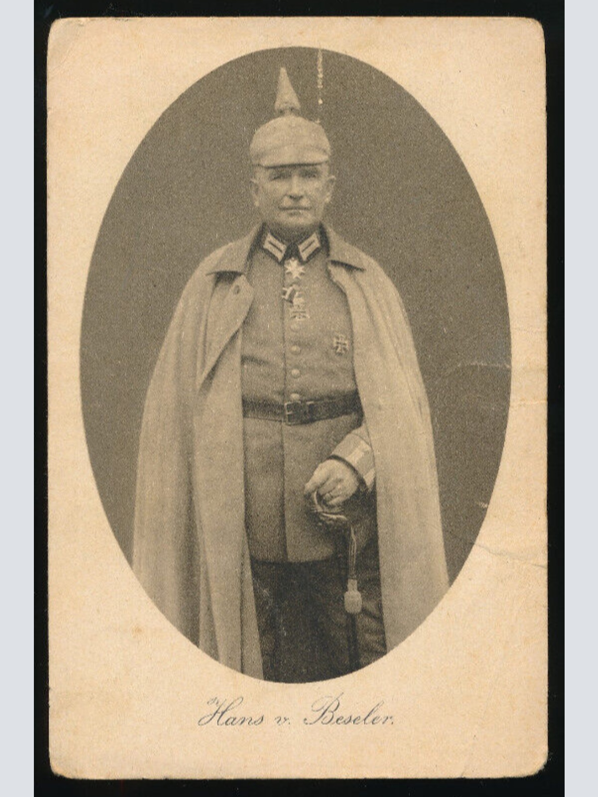 AK vom Hans von Beseler mit Uniform und Feldpoststempel (1172)