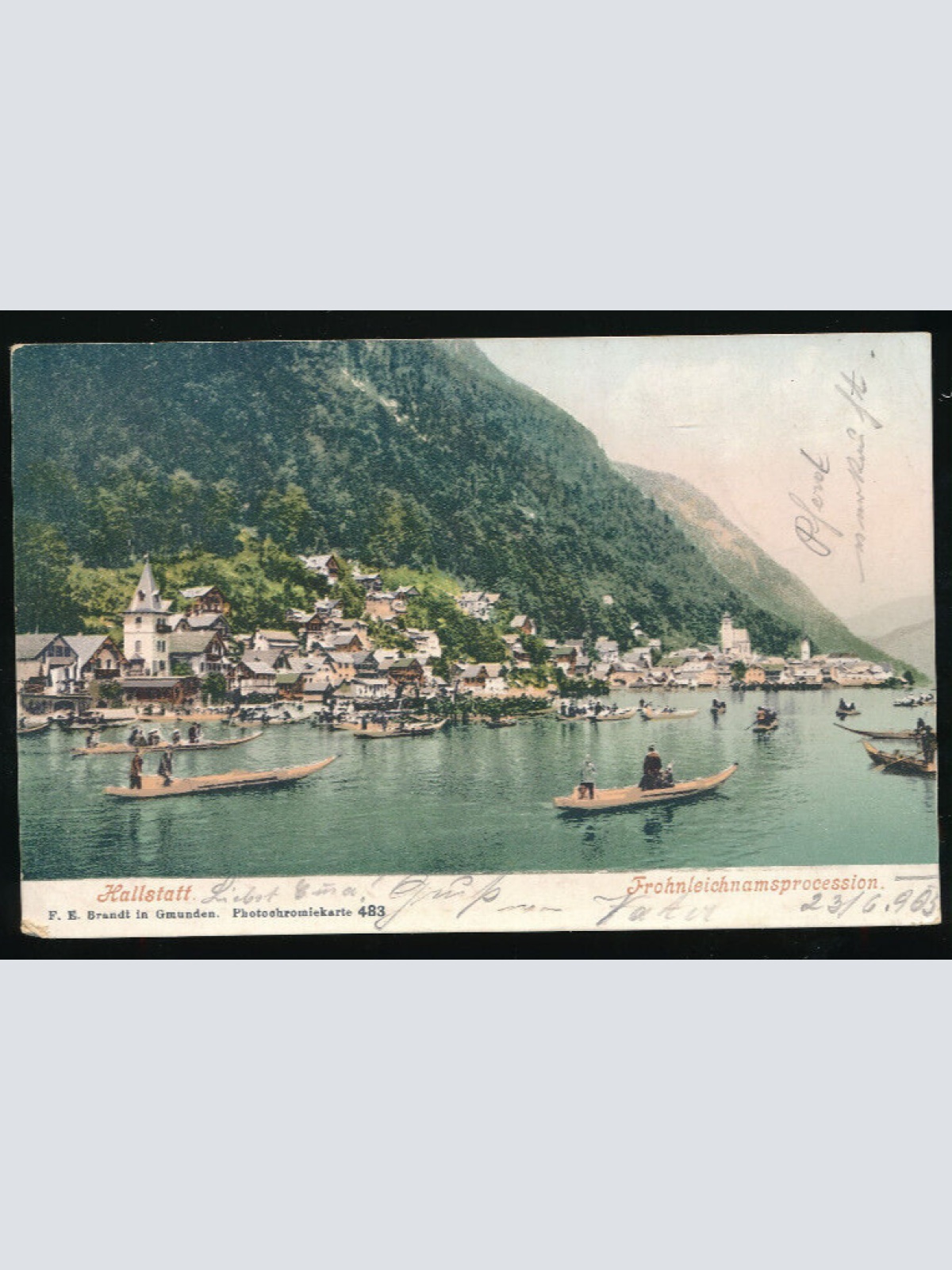 AK aus Hallstatt Frohnleichnamsprocession Oberösterreich (1784)