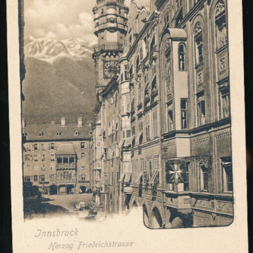 Litho-Karte aus Innsbruck Herzog Freidrichstrasse Tirol (1220)