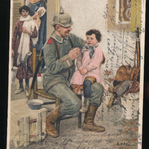 AK Soldat mit kleinem Mädchen (1173)