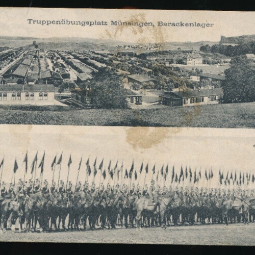 AK vom Truppenübungsplatz Münsingen mit Barackenlager Baden-Württemberg (1177)