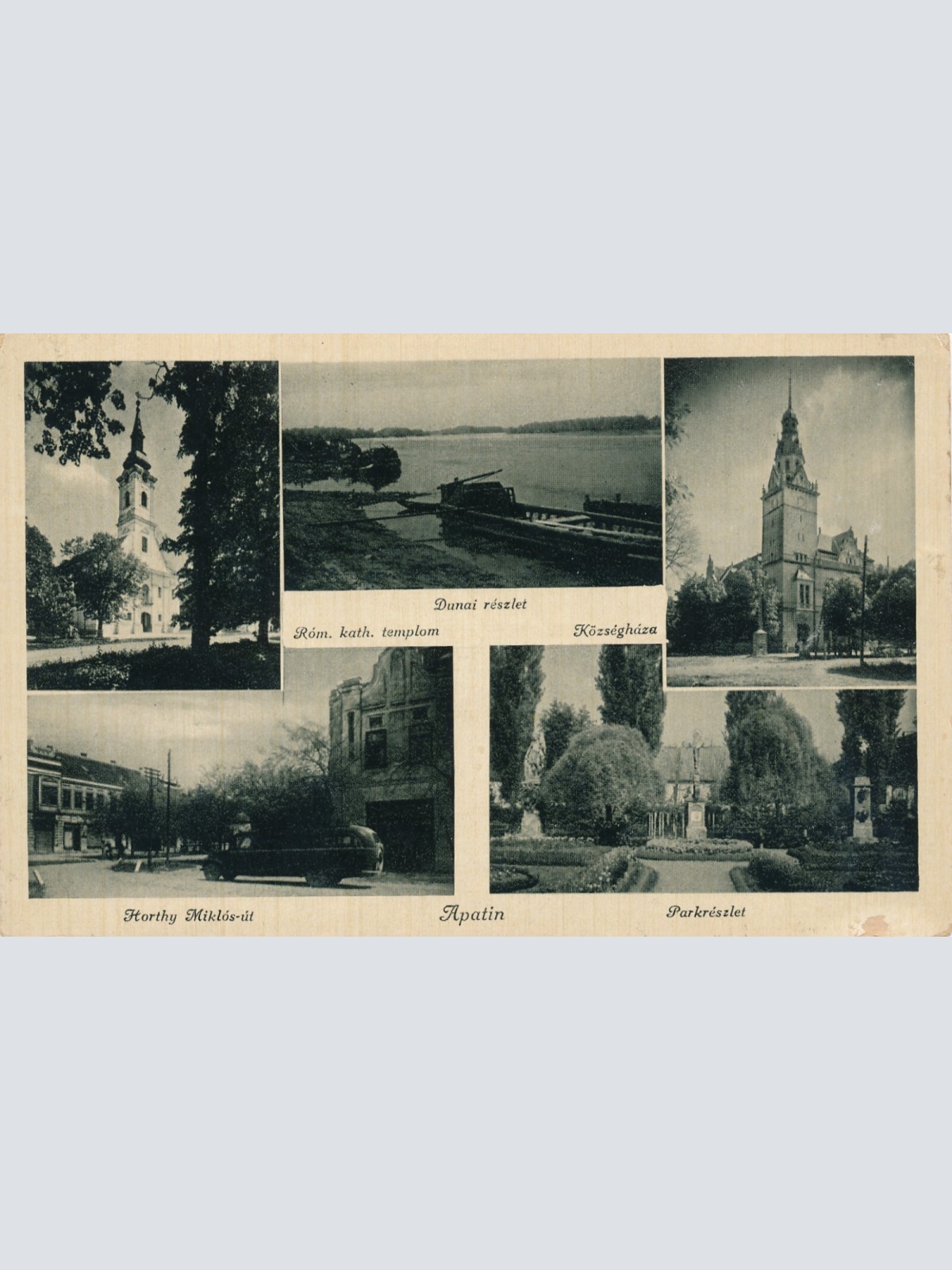 AK, Apatin, Serbien, Parkreszlet, Rom. kath. templom (S102)