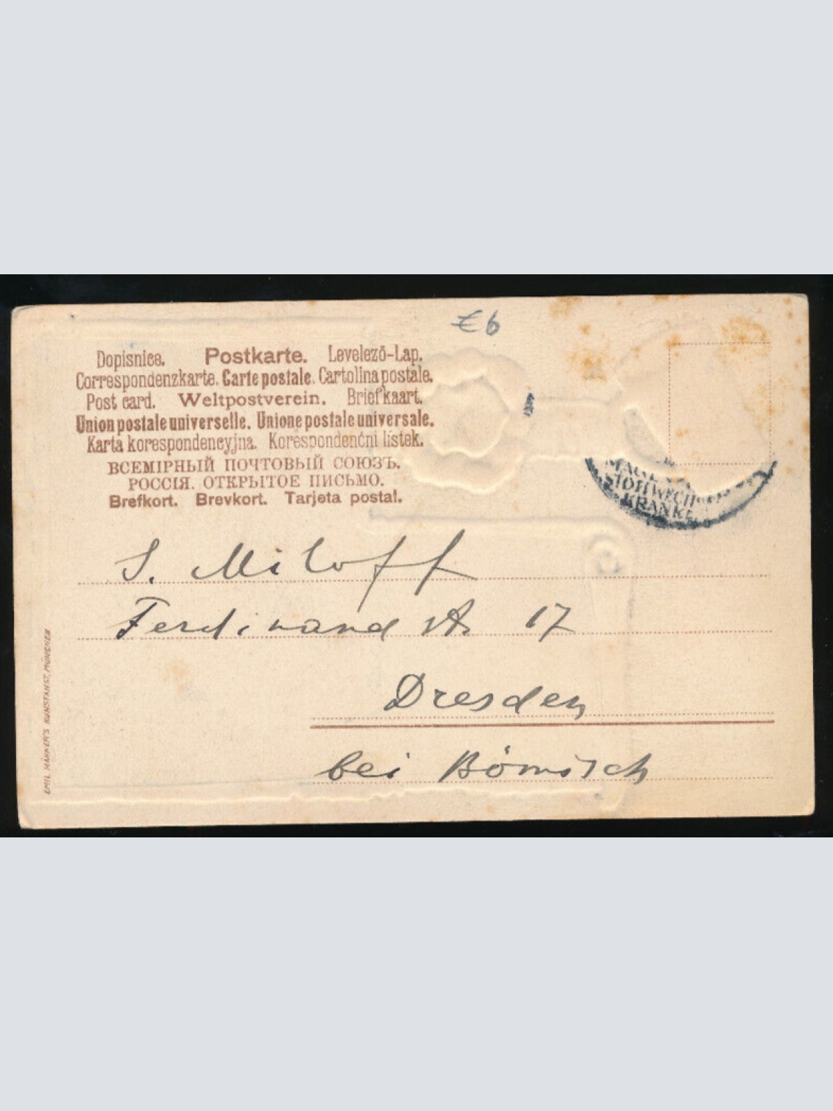 Prägekarte aus Bad Kissingen Fürst Rakoczi endeckt die Heilquelle Bayern (1820)