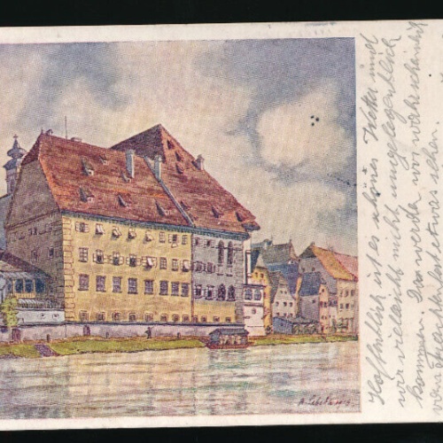 Künstler-Karte aus Steyr Alte Häusergruppe Oberösterreich (2021)