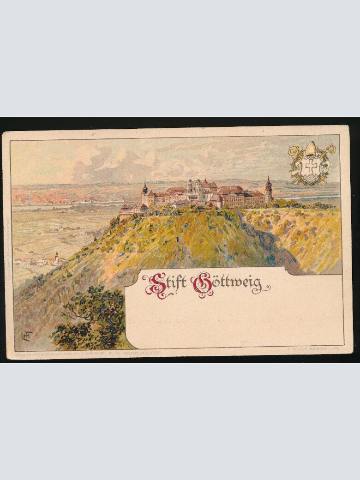 AK aus Göttweig mit Stift Göttweig Niederösterreich (2089)