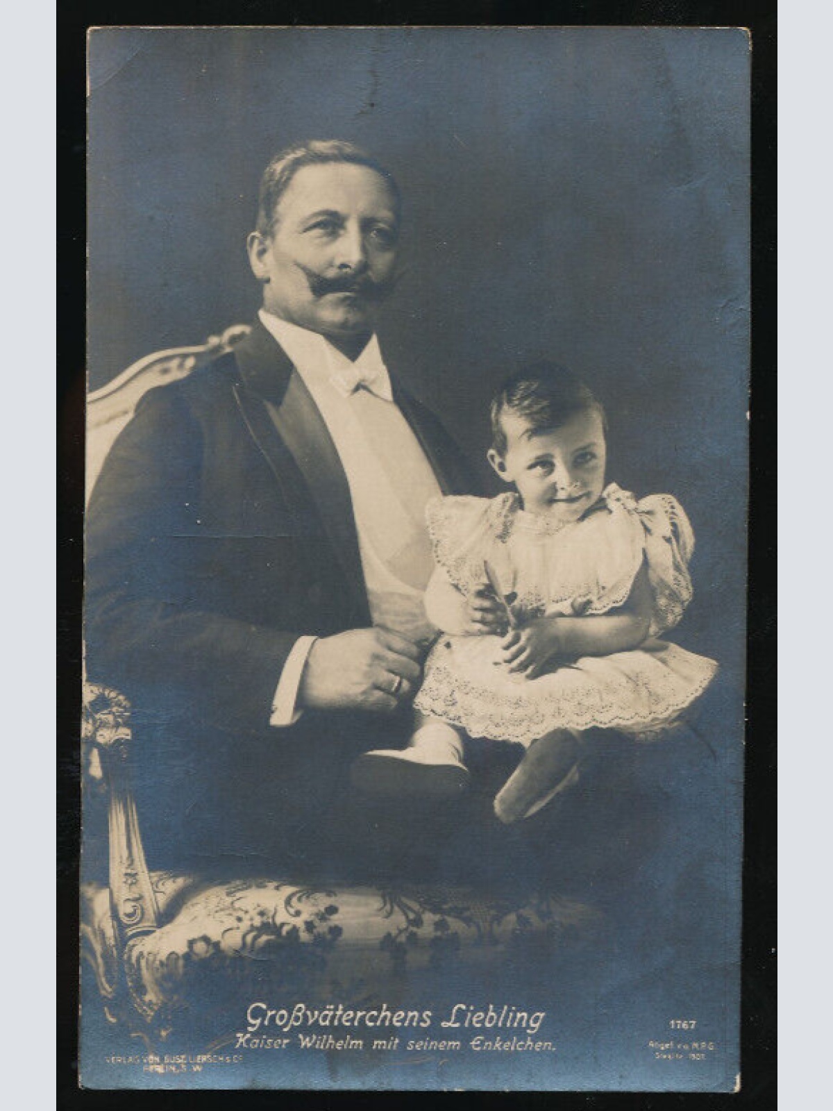 AK vom Kaiser Wilhelm mit Enkel Großväterchens Liebling (1878)