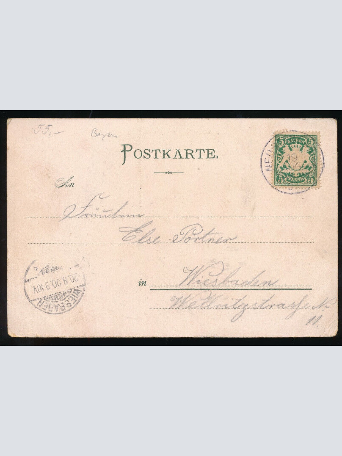 Litho-Karte aus Schwaben Bayrische Volkstrachten Bayern (1911)