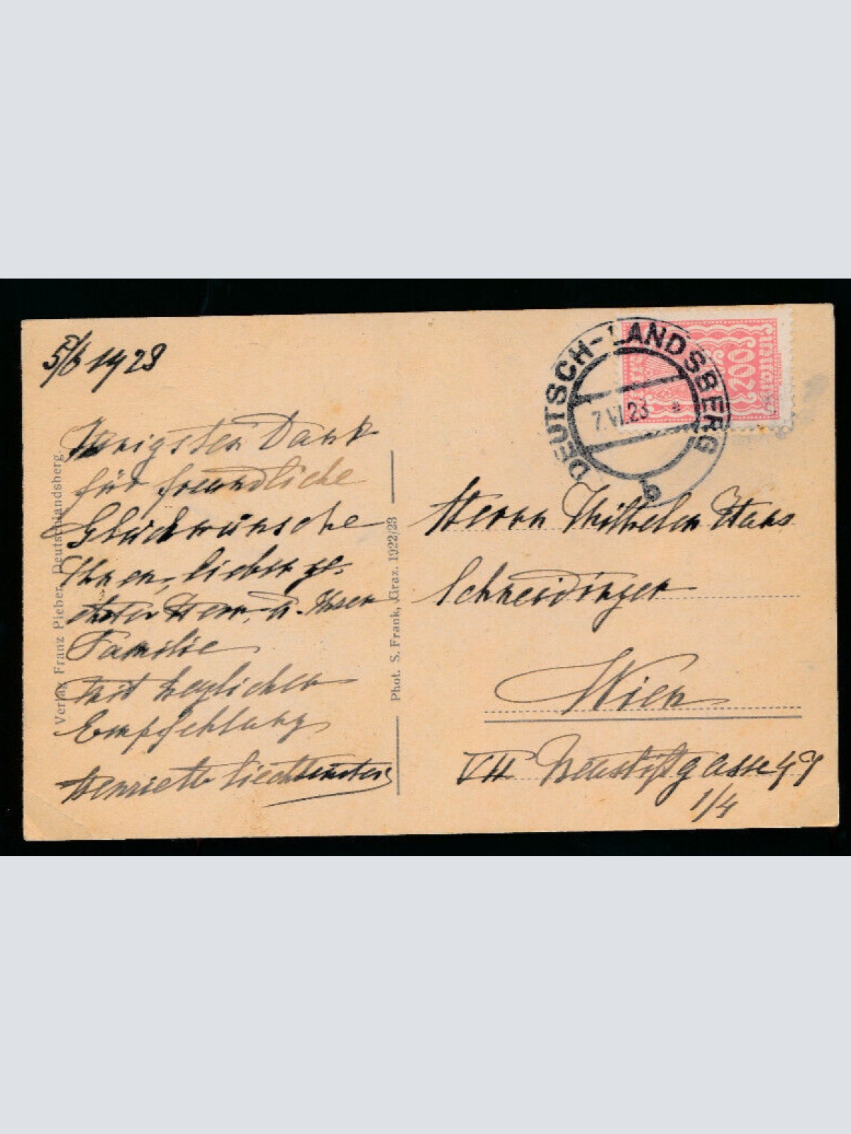 AK vom Schloß Hollenegg bei Deutschlandsberg Steiermark (1857)