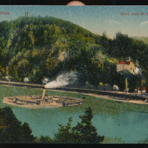 AK aus Linz an der Donau mit Dampfer Oberösterreich (1986)