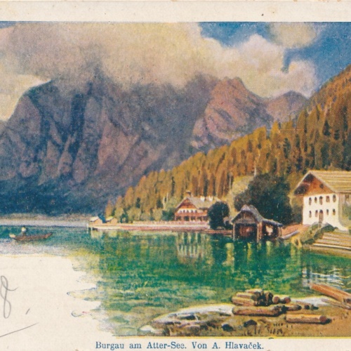 AK, Burgau am Attersee, von A. Hlavacek, Oberösterreich (S135)