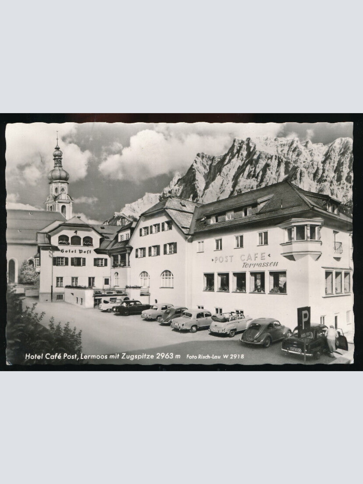 AK aus Lermoos mit Hotel Cafe Post Tirol (2357)