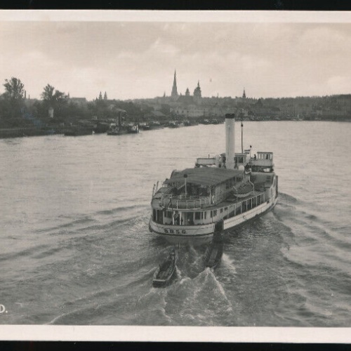 AK aus Linz an der Donau mit Dampfer Oberösterreich (2384)