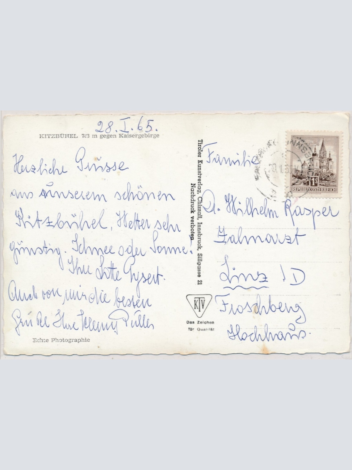 AK, Kitzbühel gegen Kaisergebirge, Tirol (S71)