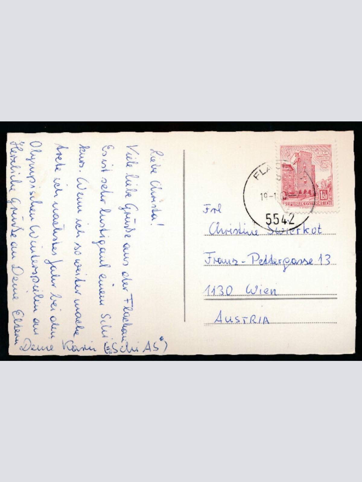 Winter - Karte aus Flachau mit Gasthof Pension Ennshof Salzburg (2279)