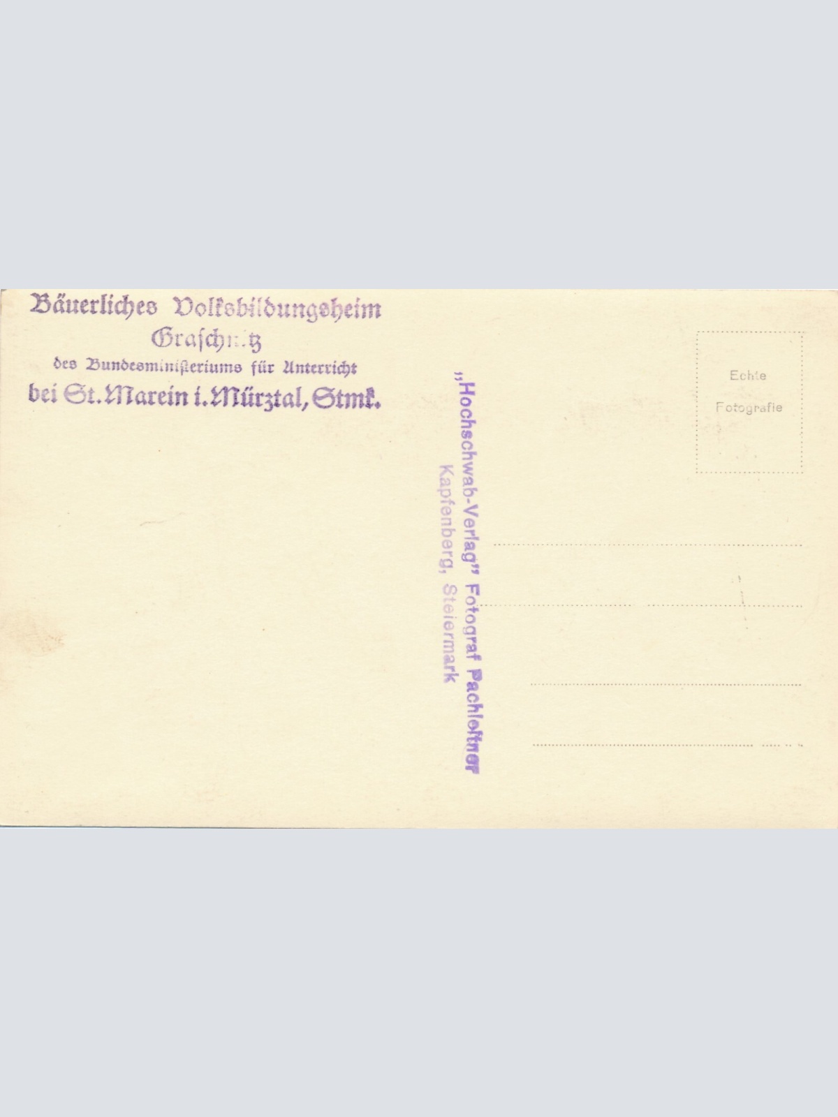 AK, Bäuerl. Volksbildungsheim Graschnitz bei St. Marein, Steiermark (S160)