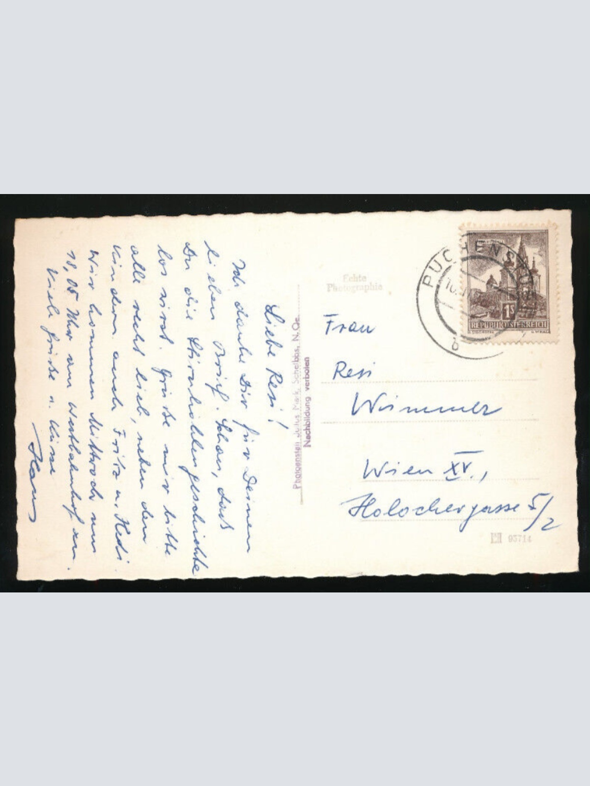 Winter - Karte aus Puchenstuben Wintersportplatz Niedrösterreich (2200)