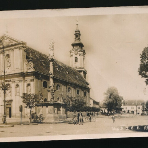 AK aus Bruck a. d. E. mit Kirche Niedrösterreich (2143)