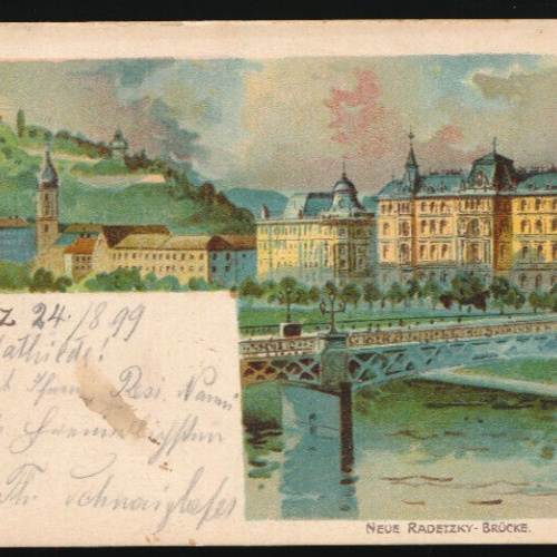 Litho - Karte gruss aus Graz Steiermark (2732)