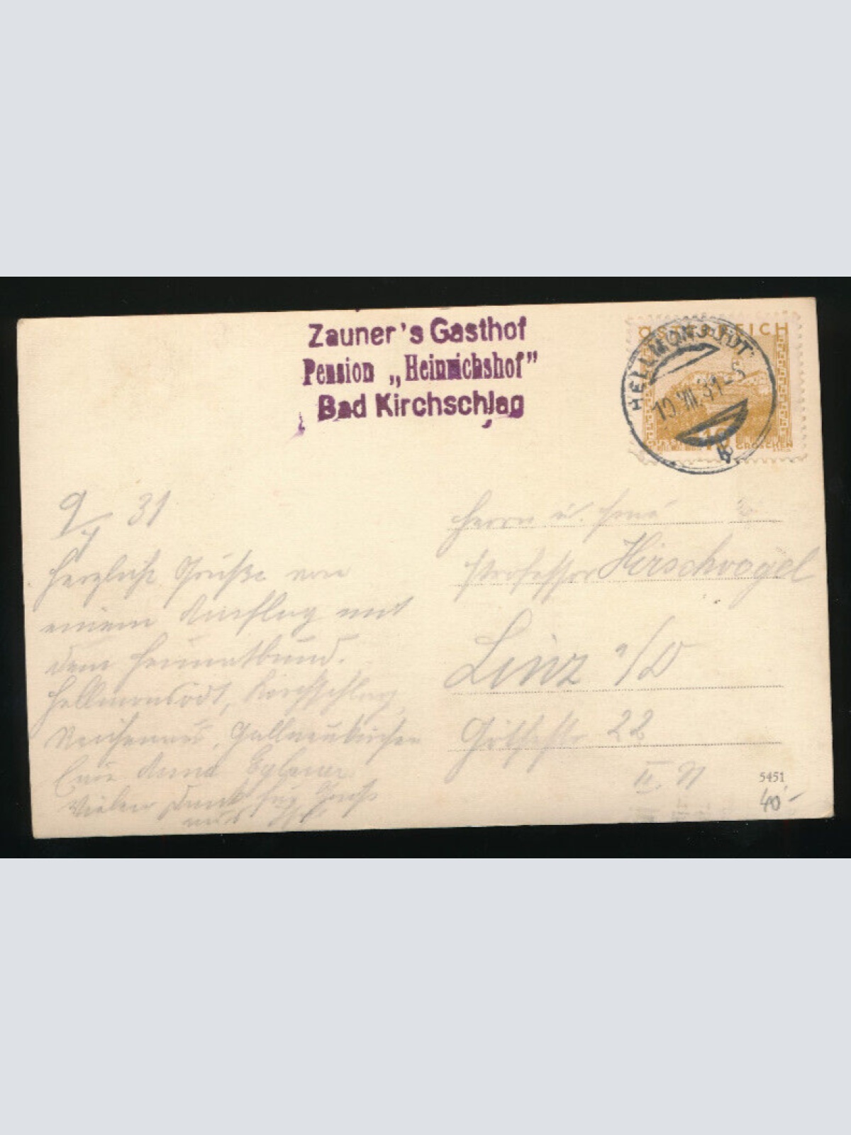 AK Bad Kirchschlag mit Gasthof und Pension Heinrichshof Oberösterreich (2716)