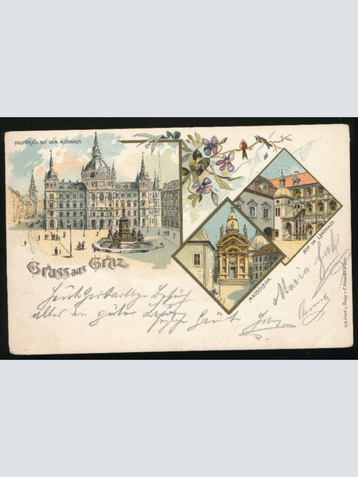 Litho - Karte gruss aus Graz Steiermark (2730)
