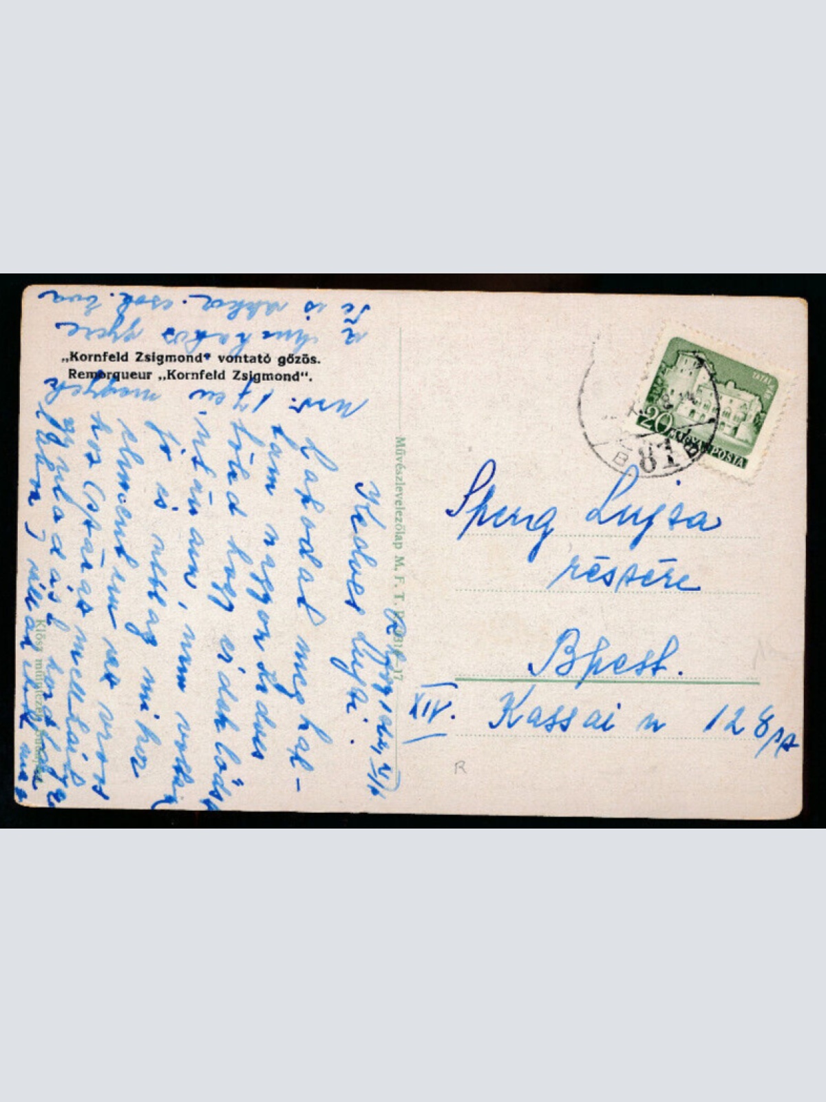 Kunst-Karte vom Dampfschiff Kornfeld Zsigmond (2157)