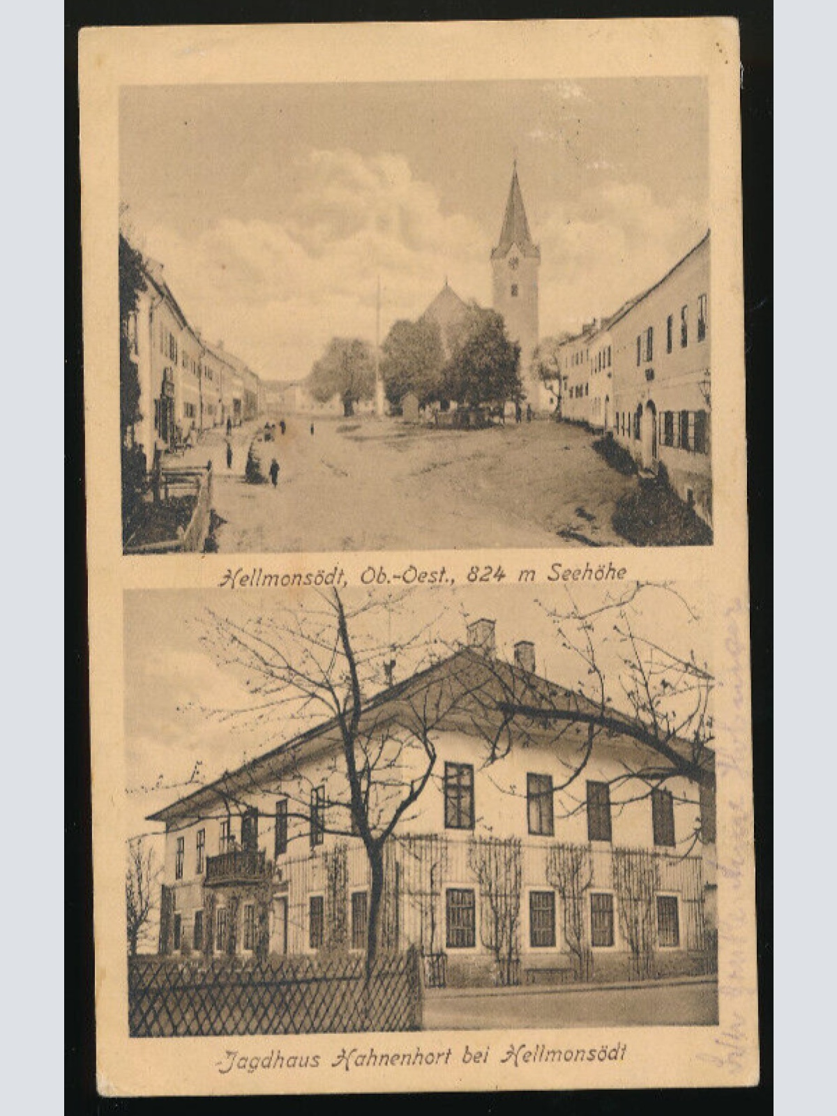 AK aus Hellmonsödt mit Jagthaus Hahnenhort Oberösterreich (2703)