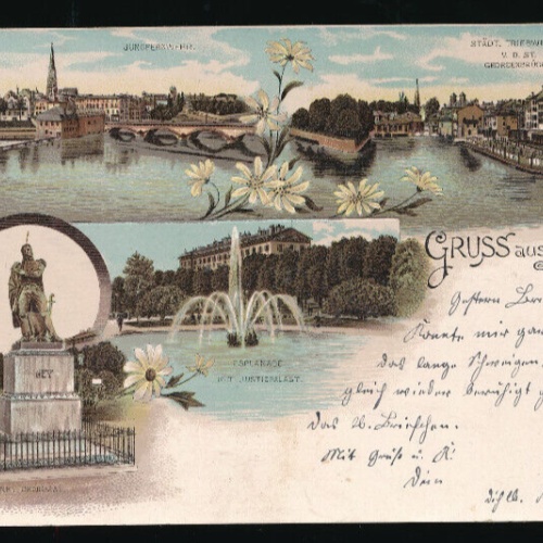 Litho-Karte gruss aus Metz Frankreich (2150)