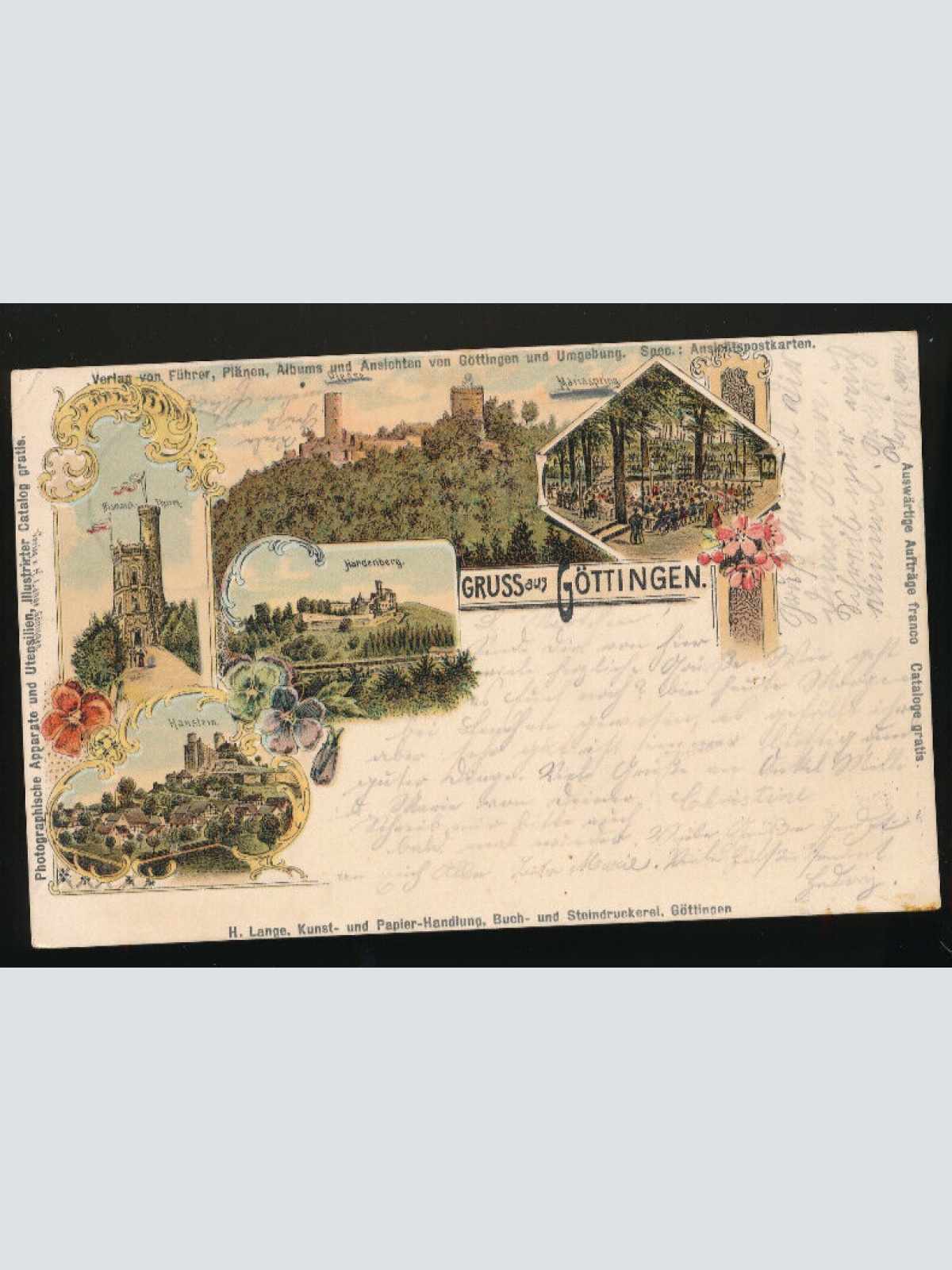 Litho-Karte gruss aus Göttingen Niedrsachsen (2967)