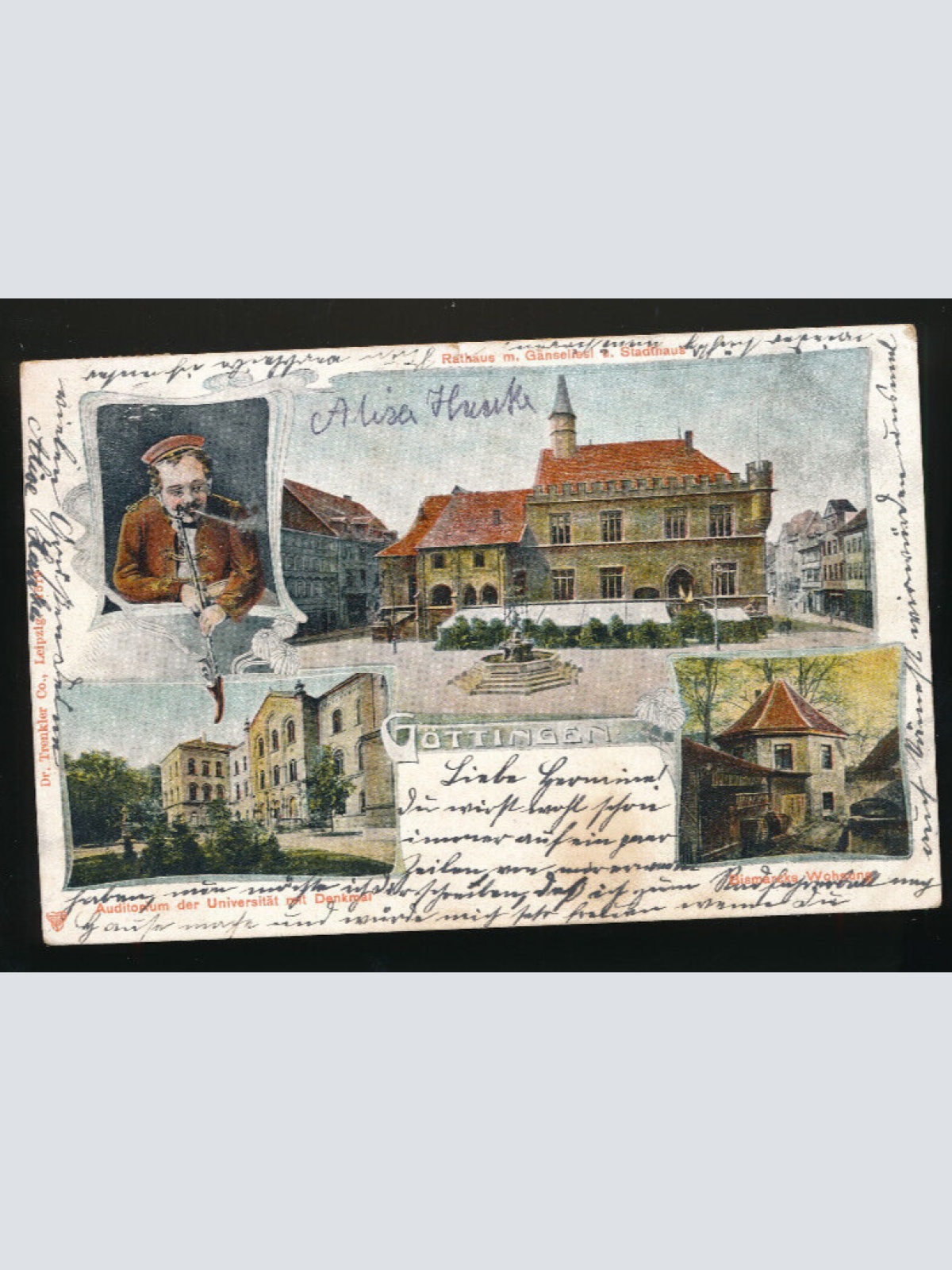 Litho-Karte gruss aus Göttingen Niedrsachsen (2971)