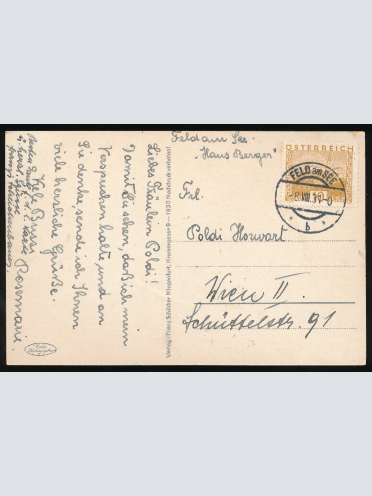 AK aus Feld am Brennsee mit Bergers Strandcafe und Strandbad Kärnten  (2942)