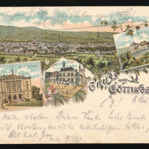 Litho-Karte gruss aus Göttingen Niedrsachsen (2966)