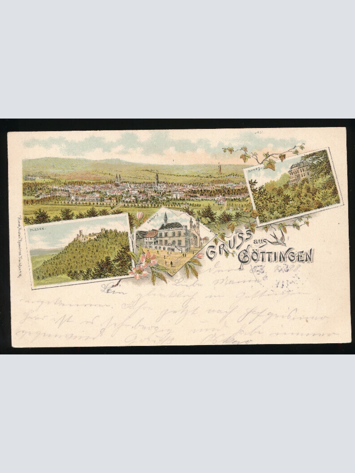 Litho-Karte gruss aus Göttingen Niedrsachsen (2968)