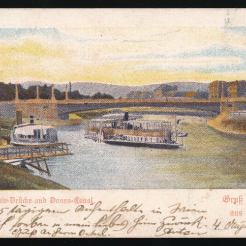 AK gruß aus Wien Stefanie Brücke und Donau Canal (3034)