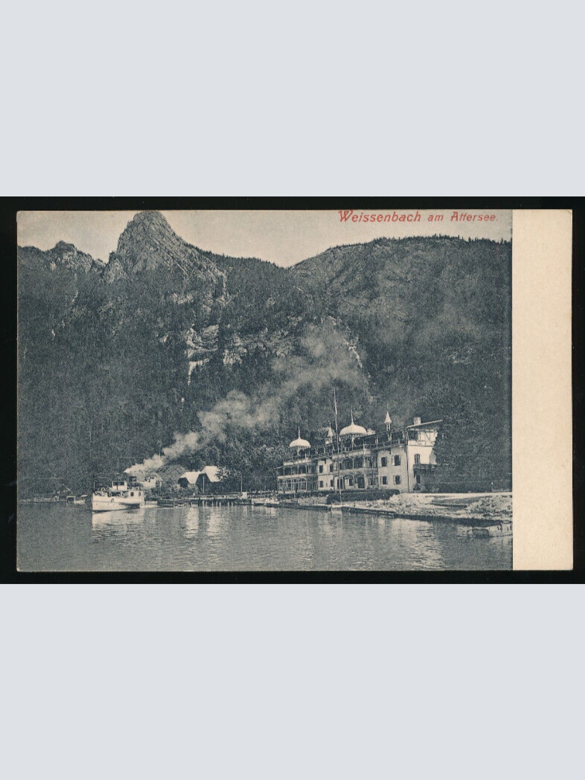AK aus Weissenbach am Attersee mit Dampfer Oberösterreich (2857)