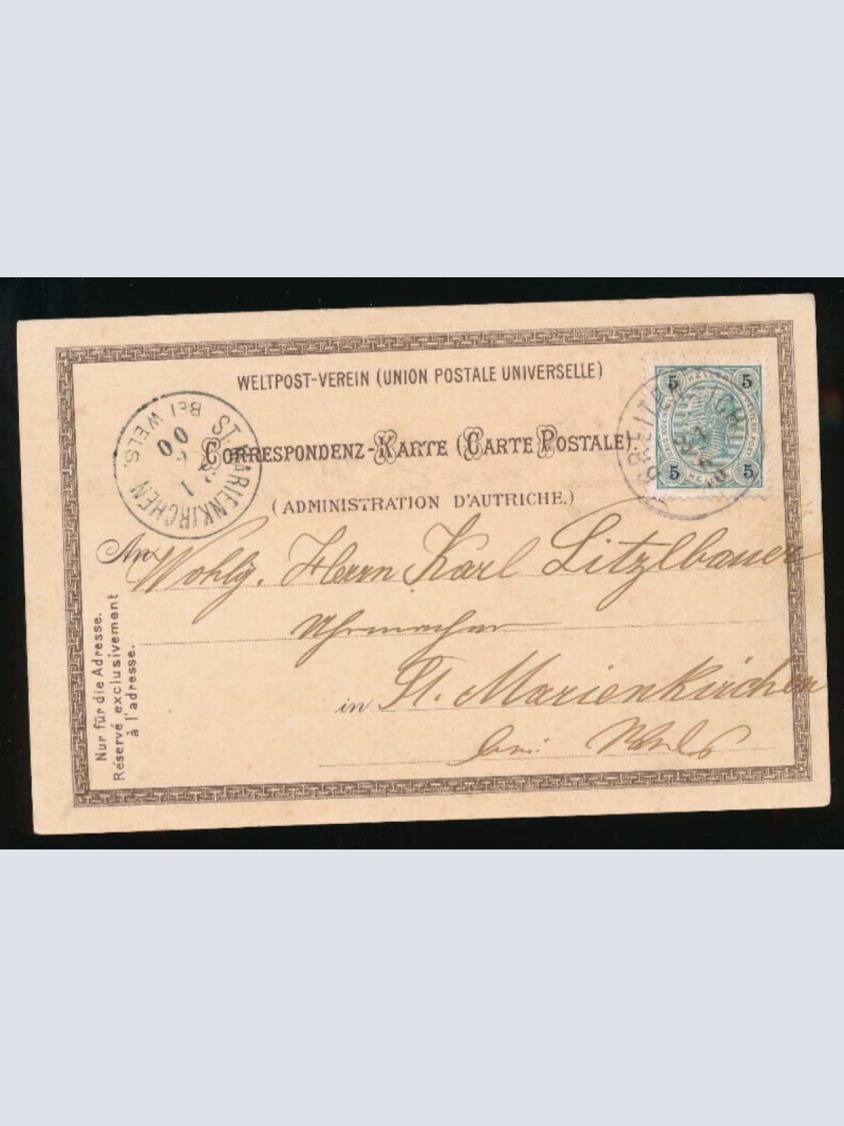 Litho - Karte gruss aus Mistelbach Oberösterreich  (2947)